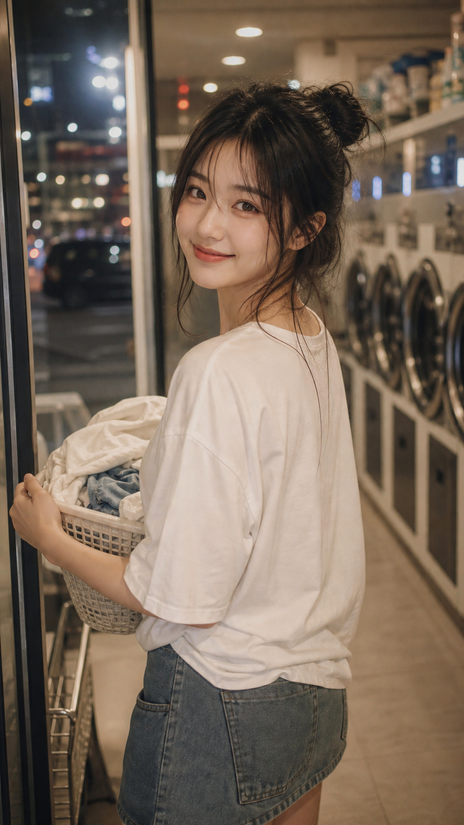 自助洗衣房女友感