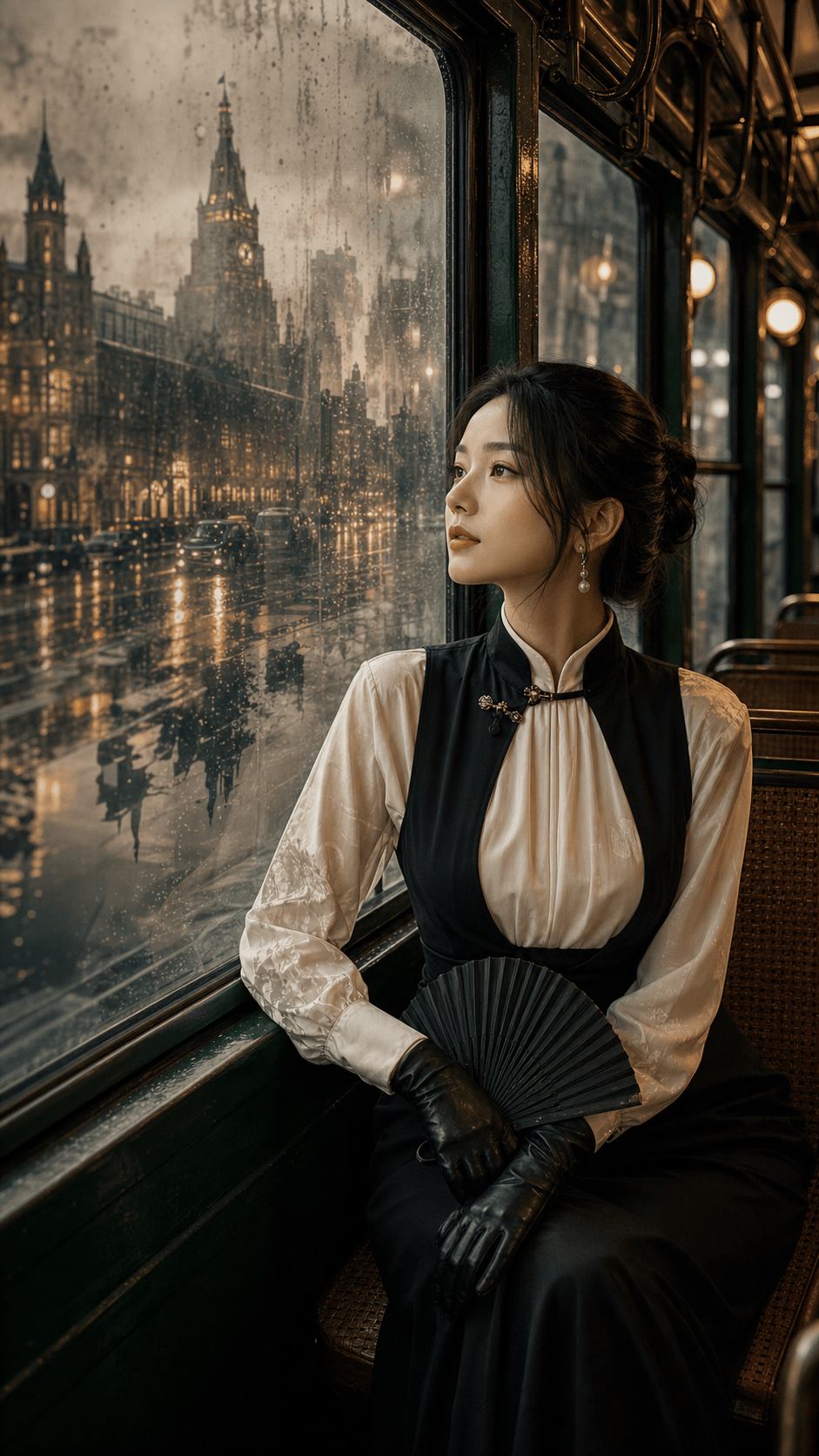 雨夜电车新中式