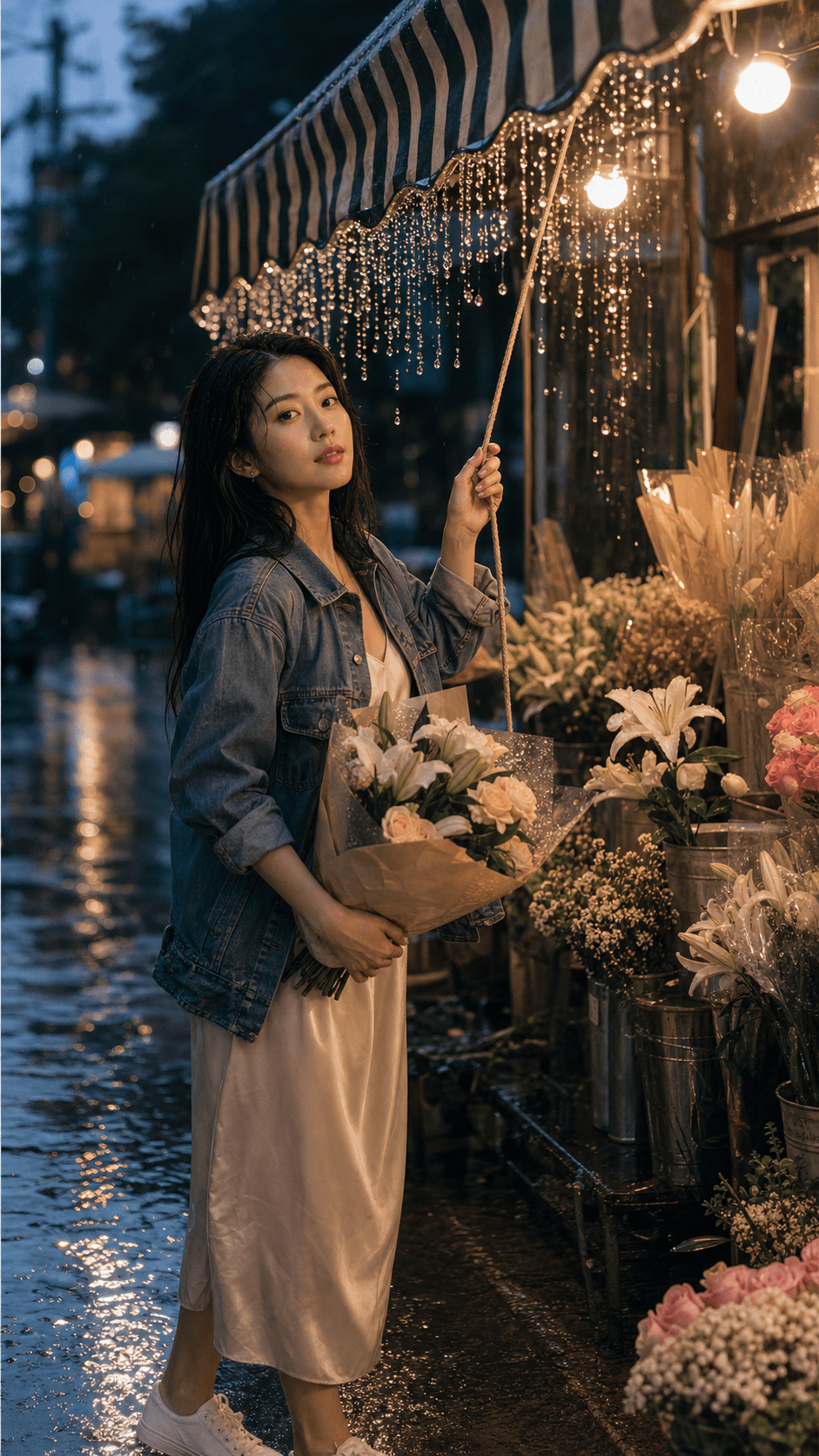 雨后花店收灯