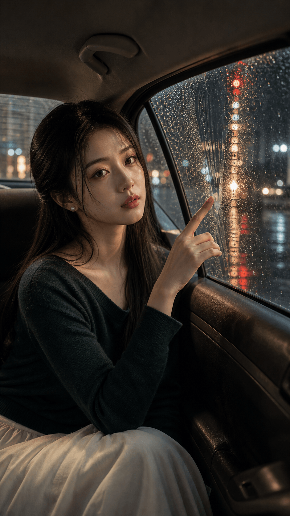 雨夜出租车窗