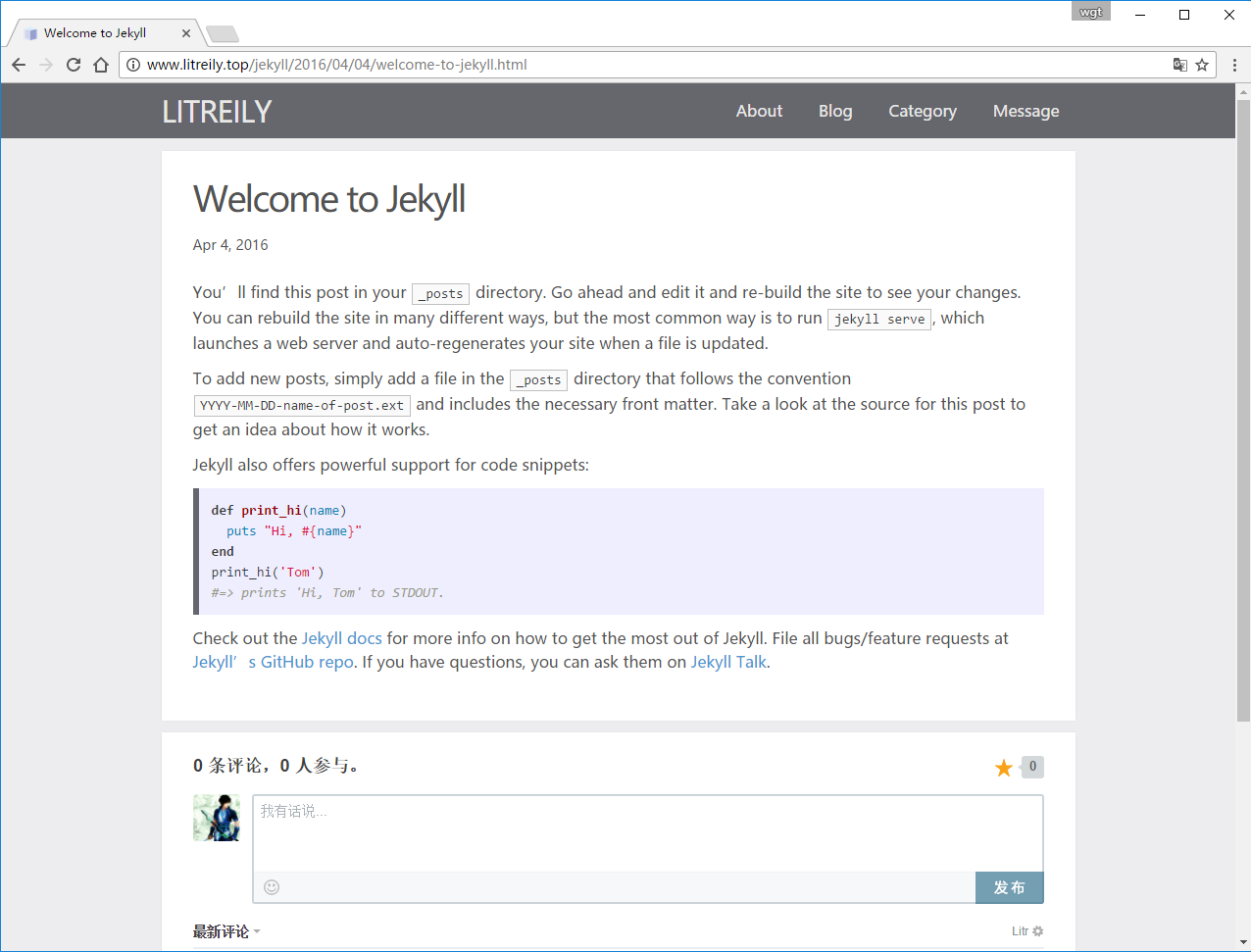 jekyll-blogpage